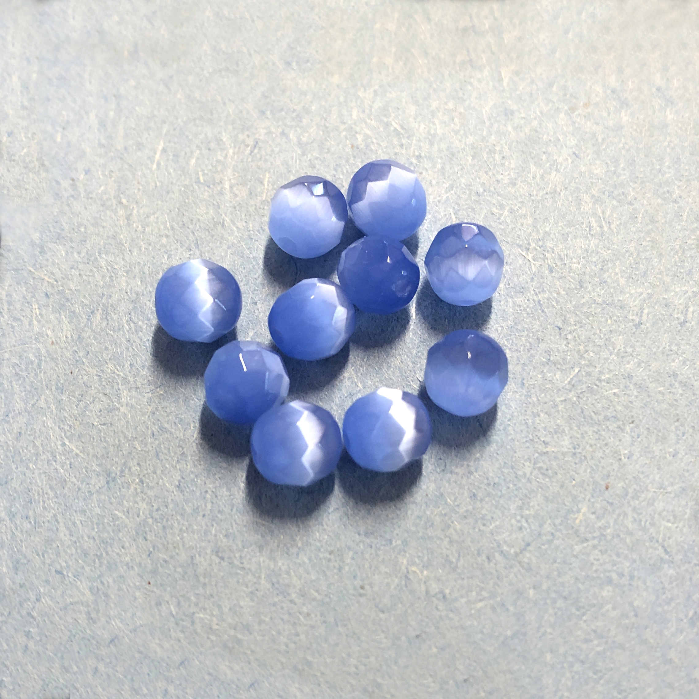 A3811 50 pcs 6mm Cat's Eye Beads Cobelt Blue