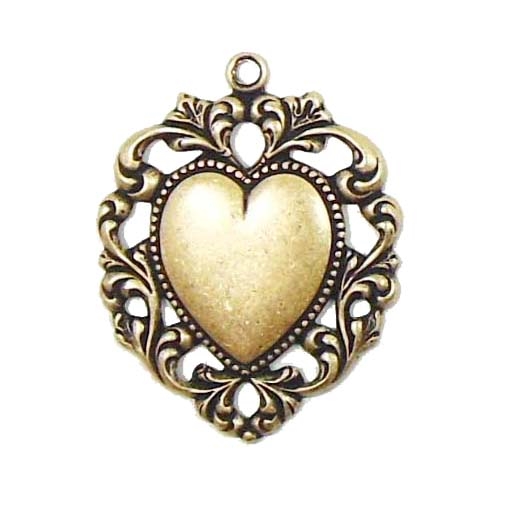 2 Unique Small Antique Vintage Style Brass HEART LOVE Keys Jewelry component #L6 
