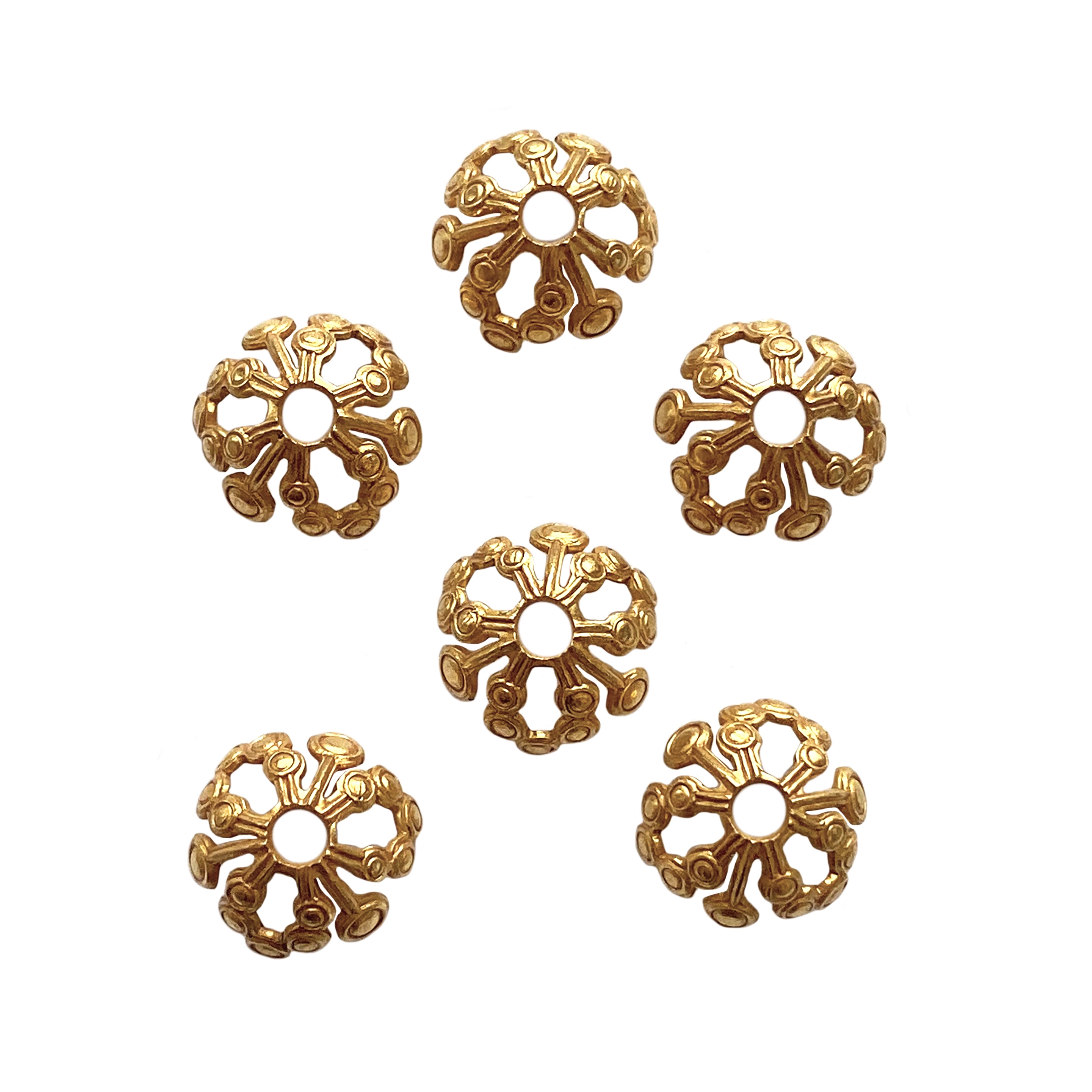 filigree circle design bead caps, bead caps, classic gold finish, gold ...