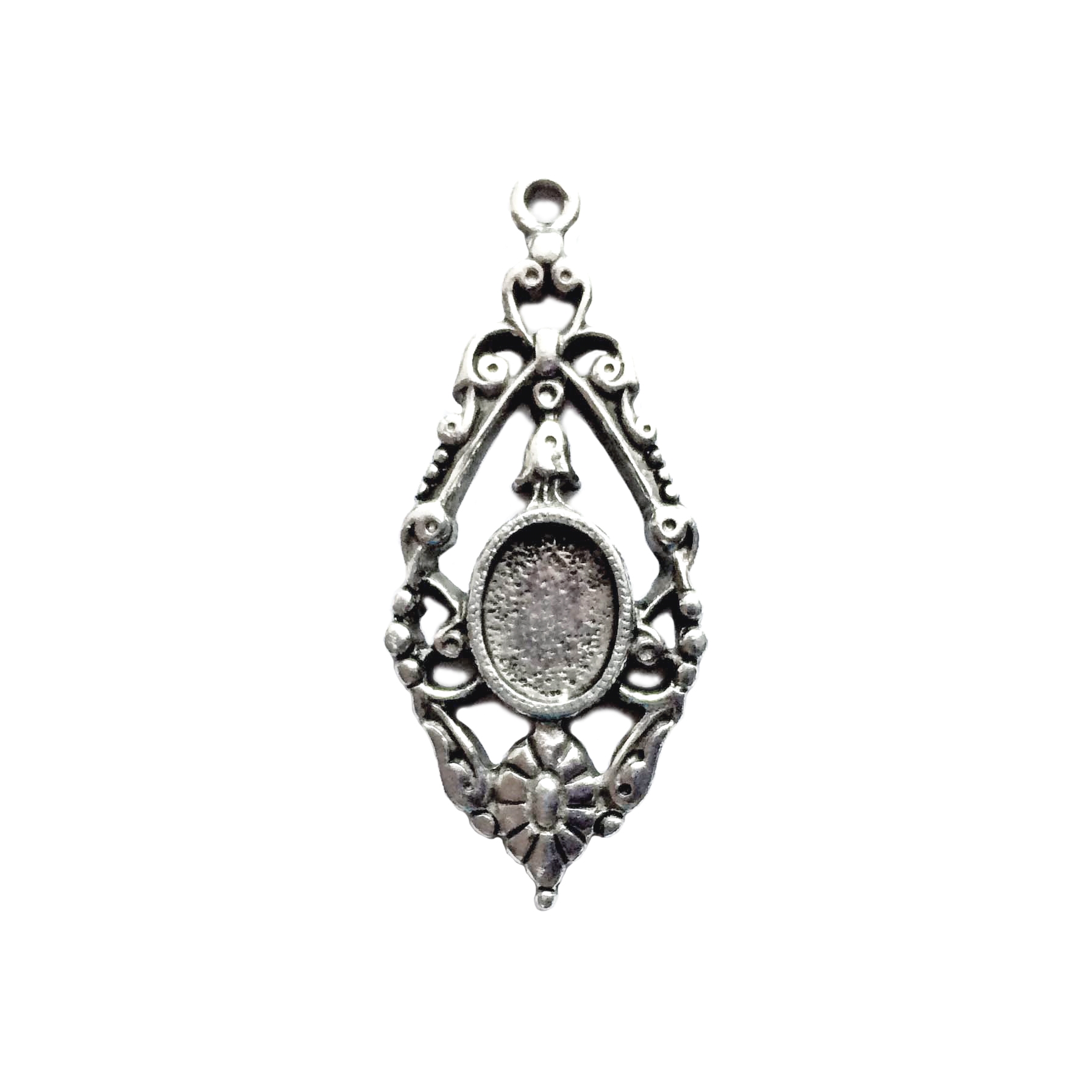Victorian pendant, cast pewter findings,old silver, B'sue by 1928, 1928 ...