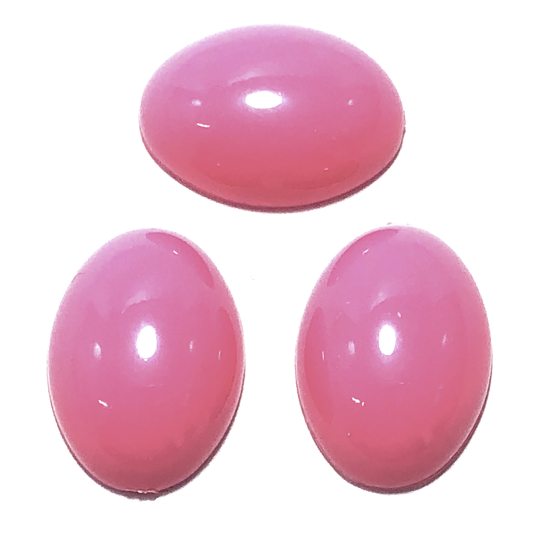 2 Bohemian Zierstein Cabochon-Gem Pink 25 x 18 mm