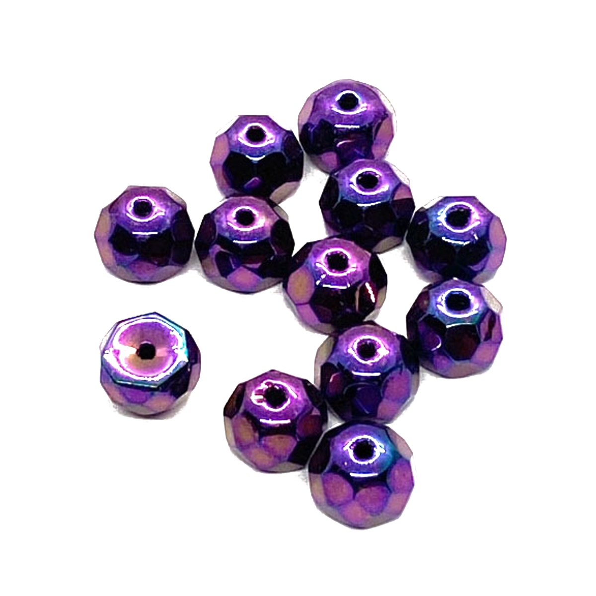 Hill Beads, purple iris, Czech glass, dome beads, Preciosa, Czech, glass,  drilled, purple beads, B'sue Boutiques, jewelry making, 8mm, metallic beads,  iridescent beads, half dome, fire polished, glass beads, 8mm beads, purple