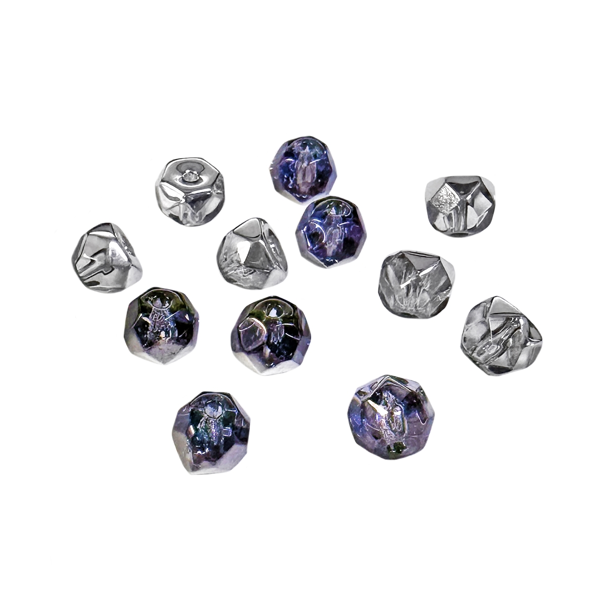 Hill Beads, purple iris, Czech glass, dome beads, Preciosa, Czech, glass,  drilled, purple beads, B'sue Boutiques, jewelry making, 8mm, metallic beads,  iridescent beads, half dome, fire polished, glass beads, 8mm beads, purple