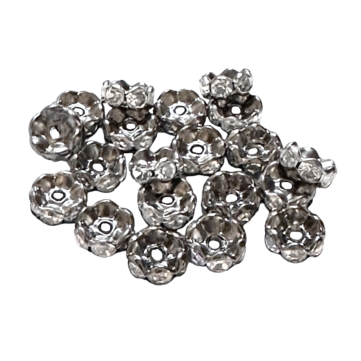 20 Wavy 13mm Round Silver 2 Hole Buttons or Textured Linking Charms