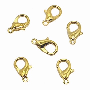 lobster claw clasp, goldtone, 09159, jewelry supplies, clasp, clasps, gold,  B'sue Boutiques, jewelry making, findings, jewelry parts, closures,  necklace clasp, gold tone, gold clasp, gold tone closure finding