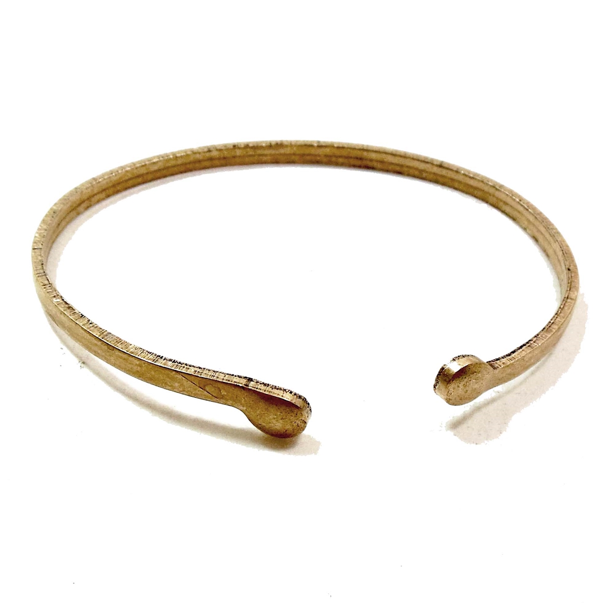 Cuff Brass Bracelet w/ Flattened Ends - Parawire