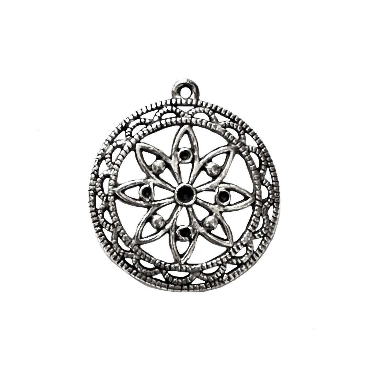 JewelrySupply Open Star Charm 13x10mm Pewter Antique Silver Plated (10-Pcs)