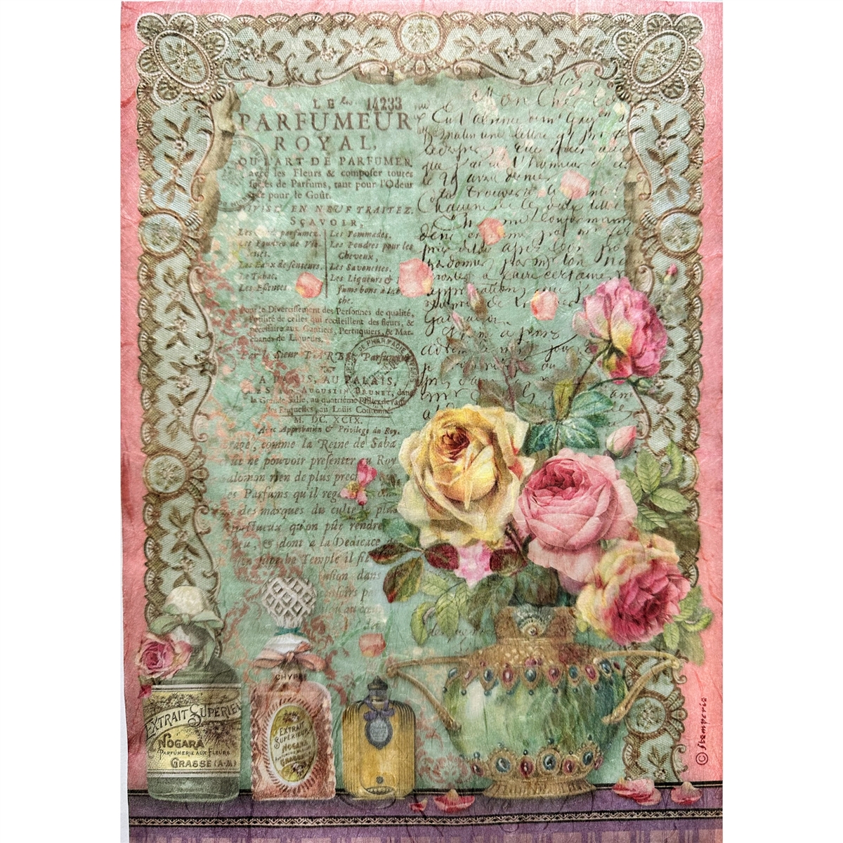 Rice paper for decoupage Horse and Roses